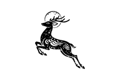 Black illustration art deer character concept Product Image 1