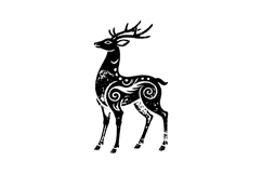 Black illustration art deer character design Product Image 1