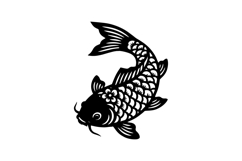 Black illustration art fish isolated on white vector Product Image 1