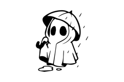 Black illustration art ghost character isolated Product Image 1