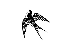 Black illustration art swallow bird clipart Product Image 1