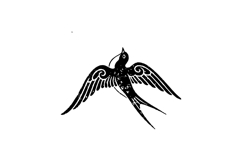 Black illustration art swallow bird design Product Image 1