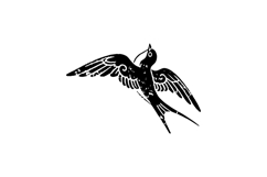 Black illustration art swallow bird graphic Product Image 1