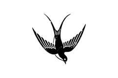 Black illustration art swallow bird isolated Product Image 1