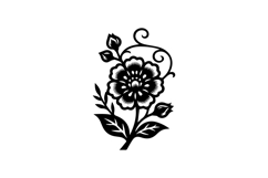 Black illustration beautiful nature floral design Product Image 1