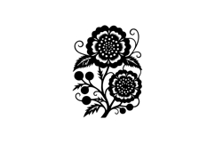Black illustration beautiful nature floral isolated Product Image 1