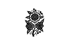 Black illustration beautiful nature floral vector Product Image 1