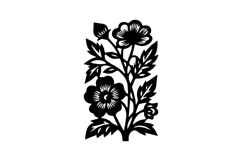 Black illustration blossom nature floral clipart Product Image 1