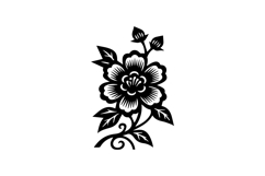 Black illustration blossom nature floral graphic Product Image 1