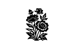 Black illustration blossom nature floral isolated Product Image 1