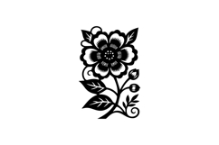 Black illustration blossom nature floral vector Product Image 1
