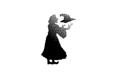 Black illustration or silhouette witch halloween abstract ve Product Image 1