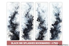 Black Ink Splashes Bookmarks PNG Printable | Dark Academia Product Image 1
