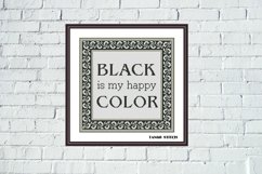 Black is my happy color funny sarcastic quote cross stitch - Tango Stitch