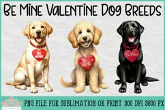 Be Mine Valentine Dog Breeds | Sublimation Clipart Product Image 1