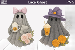 Halloween Ghost Lace Floral Bundle | Ghost Bow Coquette Product Image 4