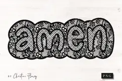 Black Lace Amen PNG, Christian PNG Product Image 4