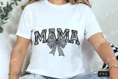 Black Lace Mama Coquette Bow PNG, Mama PNG Product Image 3