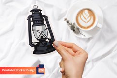 Black Lantern Sticker, Candle Lantern Sticker, Lantern Art Product Image 1