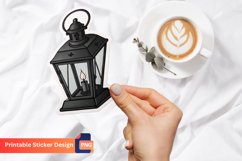 Black Lantern Sticker, Candle Lantern Sticker, Lantern Art Product Image 1