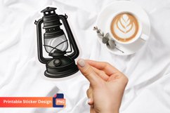 Black Lantern Sticker, Candle Lantern Sticker, Lantern Art Product Image 1
