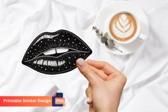 Black lips Sticker, Trendy Lip Art Sticker, Black Lips Decal Product Image 1
