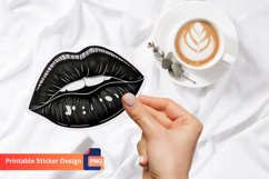 Black lips Sticker, Trendy Lip Art Sticker, Black Lips Decal Product Image 1