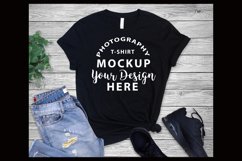 Bella Canvas 3001 T-shirt mock-up BLACK Product Image 1