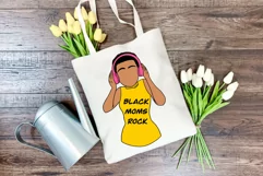 Cool Black Mom with Headphones, Artist Mom, Musical Mother Product Image 2