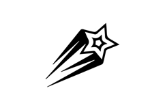 Black or silhouette falling star symbol and icon design Product Image 1