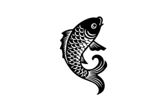 Black or silhouette fish illustration art clipart Product Image 1