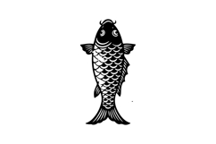 Black or silhouette fish illustration art graphic Product Image 1