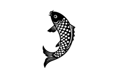 Black or silhouette fish illustration art isolated Product Image 1