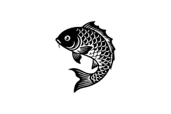 Black or silhouette fish illustration art vector Product Image 1