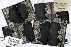 Black Pages with White Lace Junk Journal Product Image 1