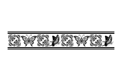 Black pattern butterfly and floral border element design Product Image 1