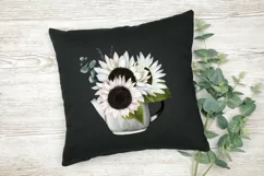 White Sunflower clipart|Floral Sublimation design|Garden PNG Product Image 4