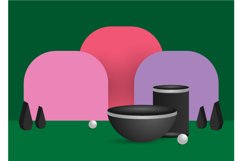 Black podium mockup with colorful background Product Image 1