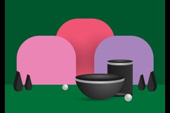 Black podium mockup with colorful background Product Image 2