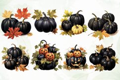 Black Pumpkins Sublimation Clipart Product Image 2
