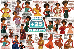 Black Queen Retro Sublimation PNG, Afrocentric Vintage Woman Product Image 1