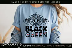 Black Queen SVG PNG EPS DXF Black Girl Magic T-shirt Design Product Image 2