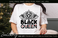 Black Queen SVG PNG EPS DXF Black Girl Magic T-shirt Design Product Image 3