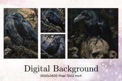Black Raven Crow Halloween Background Wallpaper Backdrop_11 Product Image 1