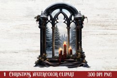 Black Red Christmas Clipart, Black Red Christmas Clip Product Image 1