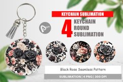 Keychain Black Rose Pattern Product Image 1