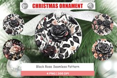 Christmas Ornaments Black Rose Pattern Product Image 1
