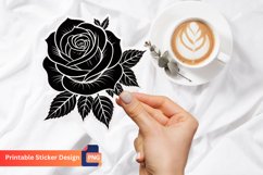 Black rose sticker, Gothic rose sticker, Black rose art Product Image 1