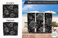 3D 20oz Black Roses Tumbler Sublimation, Flower Tumbler Wrap Product Image 2