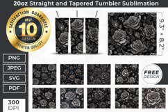 3D 20oz Black Roses Tumbler Sublimation, Flower Tumbler Wrap Product Image 1